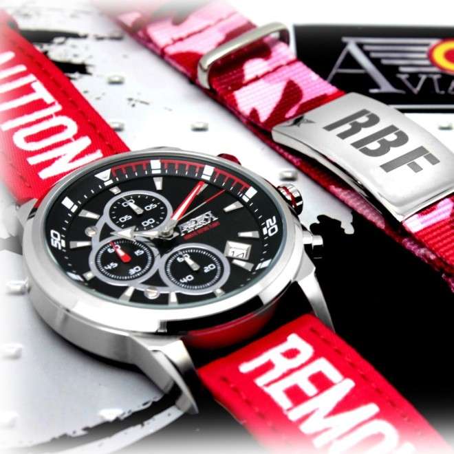 Montre Aviateur RBF First Edition et bracelet RBF magenta