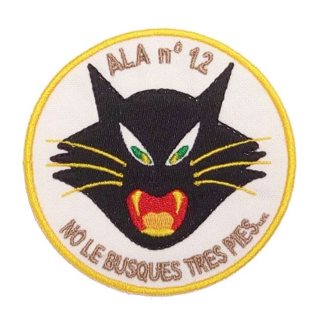 Embroidered Patch ALA 12 Torrejón de Ardoz. Thermo-adhesive Embroidered Shield.