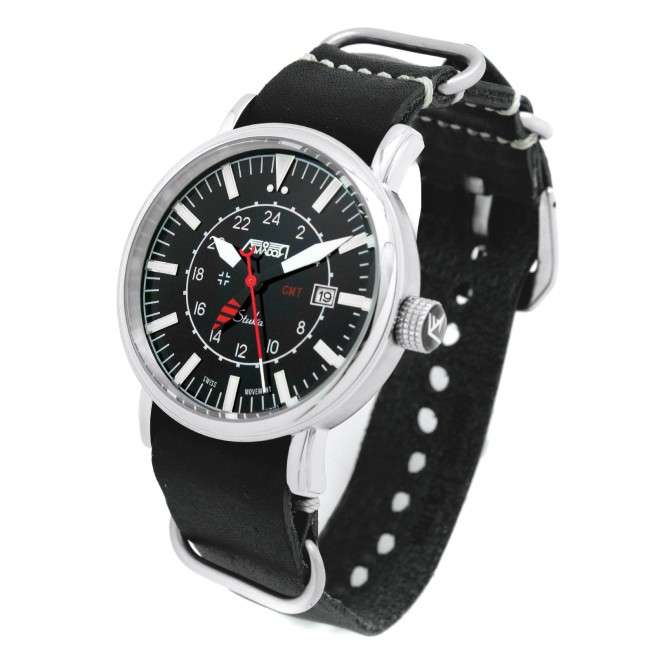 Pilot's Watch AVIATOR Stuka AV-1066-NPN Special Edition. Dual Time GMT 24H