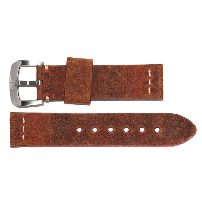 Grunge Model Aviator Strap in Brushed Brown Leather 22mm