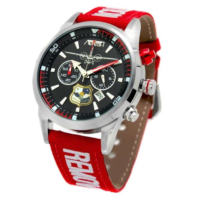 Pilot's Watch RBF WING 35 AV-1090-9 shipping red color black dial military pilot transport