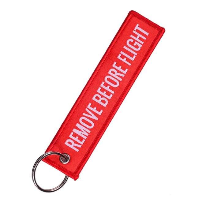Buy Embroidered REMOVE BEFORE FLIGHT Keyring