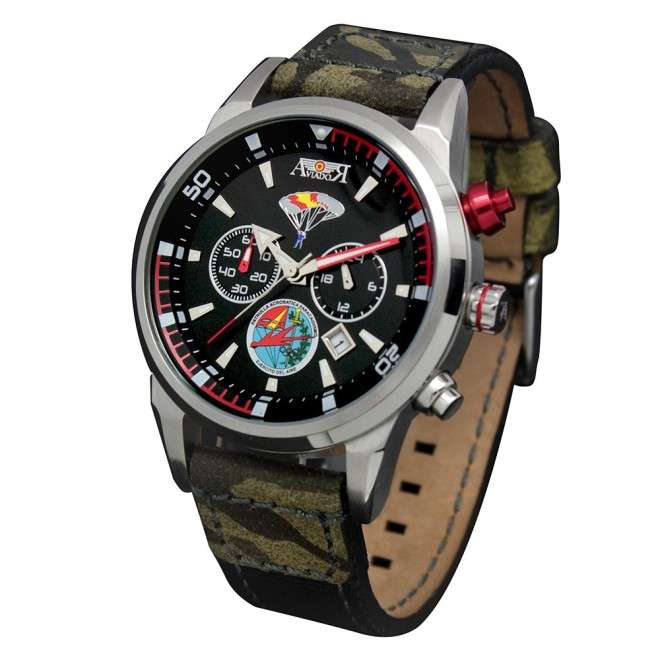 RBF PAPEA AV-1090-7CA Aviator watch camouflage black dial paratrooper pilot watch
