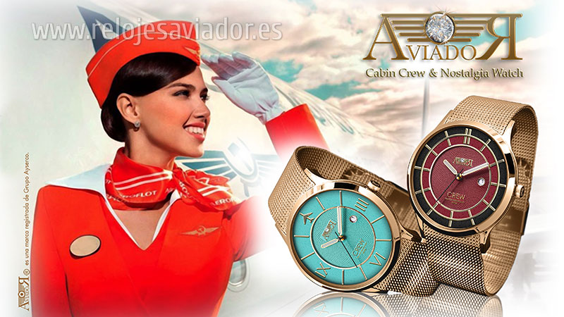 Cabin Crew & Nostalgia Watches. La nueva colección de relojes retro vintage para mujer de Relojes AVIADOR Watch.